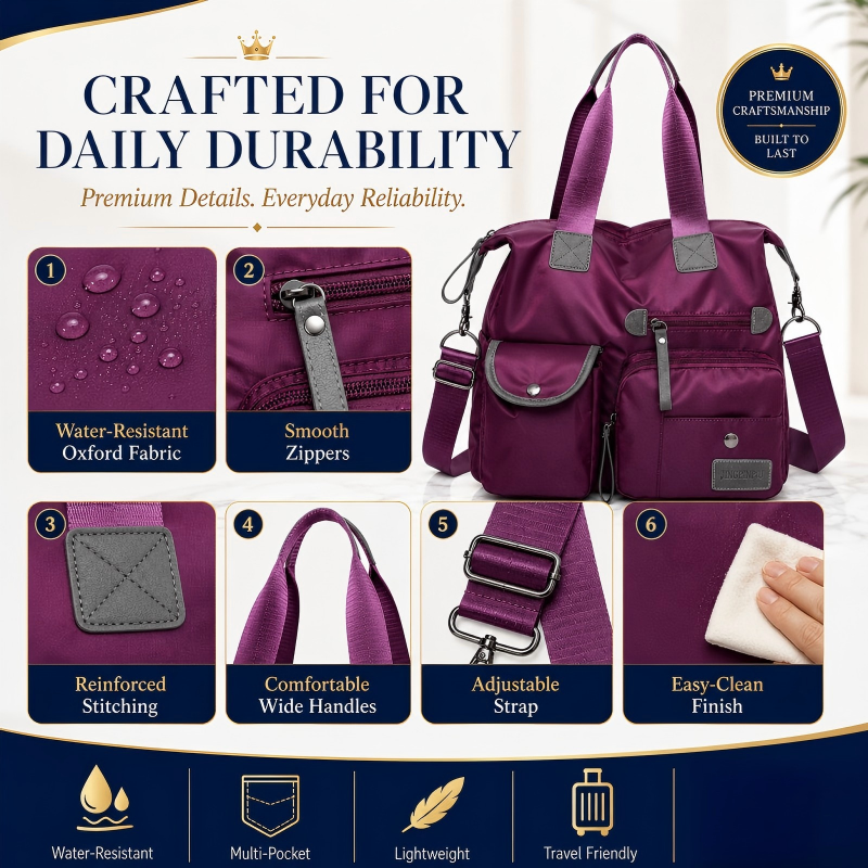 👜🔥Last Day Discount 62% Off - Waterproof Tote Bag – 3-Way Carry & Spacious Organization