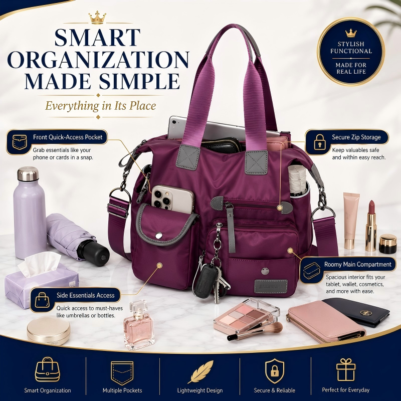 👜🔥Last Day Discount 62% Off - Waterproof Tote Bag – 3-Way Carry & Spacious Organization