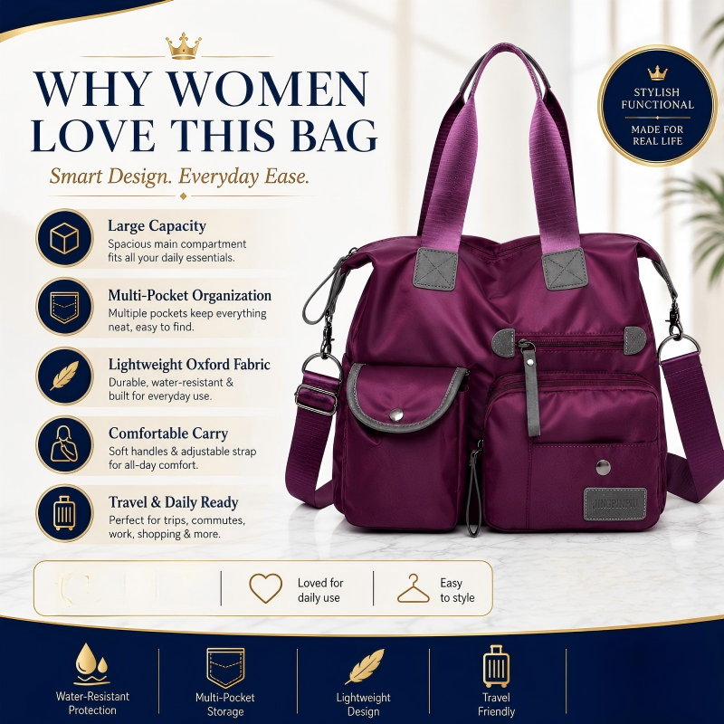 👜🔥Last Day Discount 62% Off - Waterproof Tote Bag – 3-Way Carry & Spacious Organization