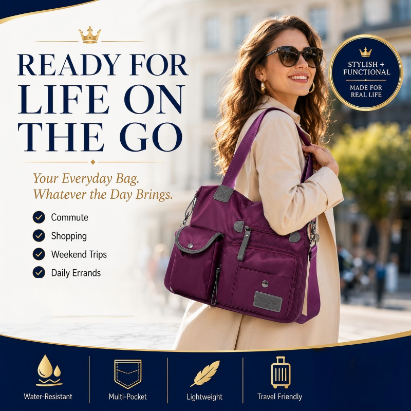 👜🔥Last Day Discount 62% Off - Waterproof Tote Bag – 3-Way Carry & Spacious Organization